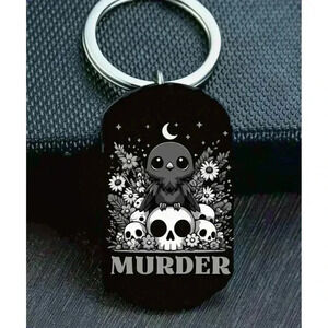Baby Bird Flower Art Skull Hot Horror Scary Murder Keychain